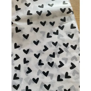 Faela Etiket Desenli Pelur Siyah Kalp 10 Adet