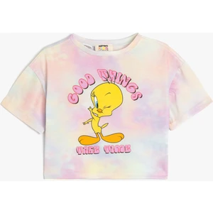 Tweety Tişört Lisanslı Kısa Kollu Baskılı Bisiklet Yaka