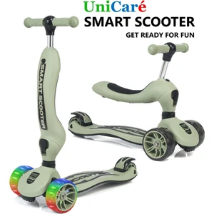 Smart Oturaklı Çocuk Scooter 3 Tekerlekli Işıklı Scooter Yükseklik Ayarlı 1-5 Yaş
