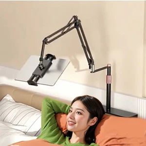 Profesyonel 80CM Kol Uzunluğu Koltuk Yatak Veya Masaüstü Montaj Tablet Tutucu Açısı Ayarlanabilir 360 Derece Dönebilen Kol ve Alüminyum Gövde Siyah Renk Ct8