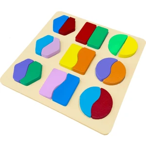 Ahşap Eğitici Oyuncak Montessori Geometrik 2 Çizgi Şekiller Oyun Seti HMH-277