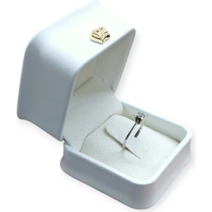 Deri Yüzük Kutusu Beyaz Tırnaklı Model