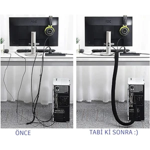Fermuarlı Kablo Sargısı - Düzenleyici 50 cm - Tekli Paket