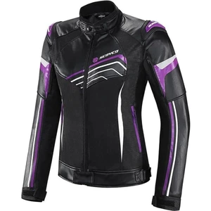 Kadın Motosiklet Montu Mor-Siyah Reflektörlü ve Darbe Emici Koruma ile Güvenli Sürüş