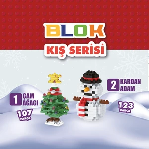 Blok Yılbaşı Serisi - Kardan Adam ve Yılbaşı Ağacı