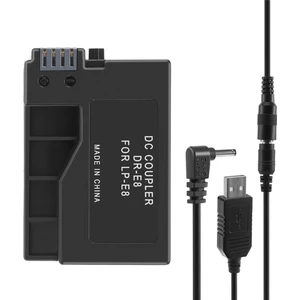 Dr-E8 Kukla Pil Dc Güç Bankası ile USB Adaptör Kablosu Değiştirme Canon Eos 550D 600D 650D 700D Dslr Kameralar Için Lp-E8 (Yurt Dışından)