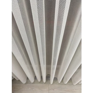 İNCI120 Ekru Renkli Petek Desenli Parıltılı 1/3 Sık Pileli Modern Kaliteli Tül Perde