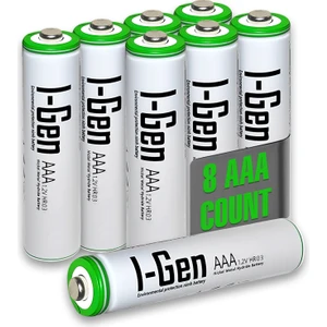 I-Gen Batteries I-Gen B140 8 Adet AAA 650 mAh Şarj Edilebilir İnce Kalem Pil 1.2V Ni-MH Şarjlı Pil

