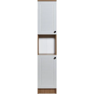 Eco Room 2 Kapaklı ve Raflı Çok Amaçlı Dolap - Sepet / Beyaz - 35 cm