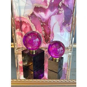 Kristal 2'li Yuvarlak Dekoratif Küre Mor