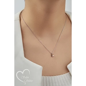 SS Selin Silver Damla Model Renkli Taşlı Kolye 925 Ayar Gümüş Kolye