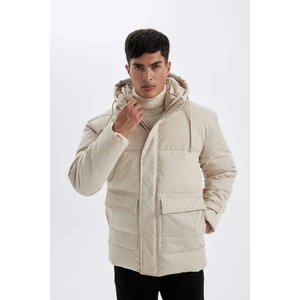 Slim Fit Dar Kesim Astarlı Kapüşonlu Fermuarlı Çift Cepli Kışlık Şişme Mont A3489AX24WN