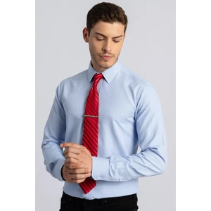 Modern Slim Fit Dar Kesim Armürlü Erkek Gömlek