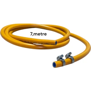 Tüp Gaz Hortum Lpg Basınça Dayanıklı Üç Katlı 10MM 7 Metre 2 Kelepçe