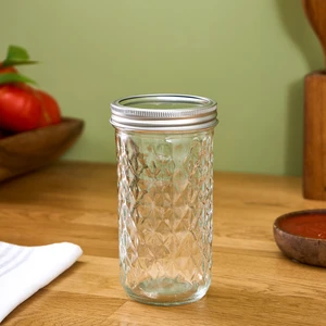 x Refika Boyunsuz Kavanoz Baklava Desen 650 ml