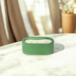 Julzen Home Design Oval Minimal Beton Kutu Kiraz Çiçeği Kokulu Soya Mumu
