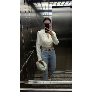 Kruvaze Ekru Ceket