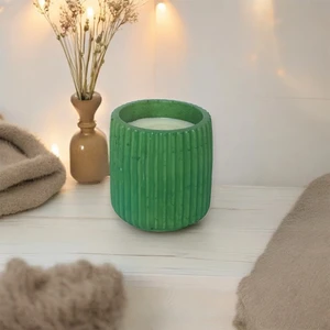 Julzen Home Design Tırtıklı Beton Kutu Sandal Ağacı Kokulu Soya Mumu