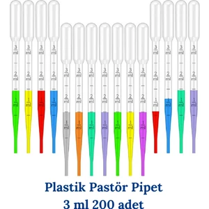 Mr. Crowley Pastör Pipet Damlalık 200 adet 3 ml Pastor