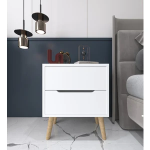 VM VERTEX MOBİLYA Flora Komodin 2 Çekmeceli Yatak Odası Bebek Odası Beyaz