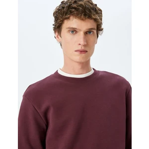 Bisiklet Yaka Pamuklu Basic Sweatshirt