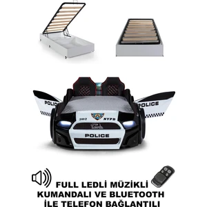 Bazalı Arabalı Yatak Kapıları Açılan Mustang Full Ledli Kumandalı ve Müzikli