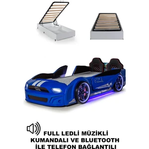 Bazalı Arabalı Yatak Kapıları Açılan Mustang Full Ledli Kumandalı ve Müzikli