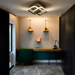 Ares Siyah Kare Yeni Süper Beyaz Ledli Avize