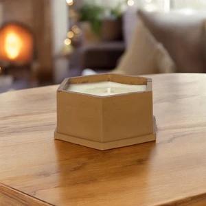 Julzen Home Design Altıgen Beton Kutulu Okyanus Kokulu Doğal Soya Mumu