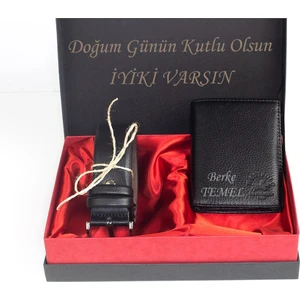 West Polo Westpolo Hakiki Deri Isme Özel Erkek Cüzdan & Kemer Seti
