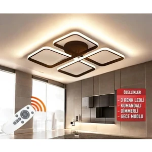 March Plafonyer 3 Renk Siyah Ultra Süper Ledli Avize