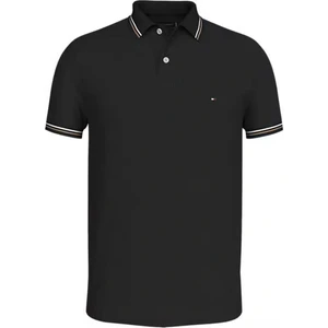 Tommy Hilfiger Erkek Siyah Logo  Kısa Kollu Polo T-Shirt