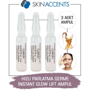 Skin Accents Hızlı Parlatma ve Germe Ampul Instant Glow & Lift Complex Cilt Serumu 3 Adet Dermaroller Dermapen Serum