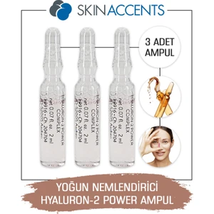 Skin Accents Yoğun Nemlendirici Yumuşatıcı Ampul Hyaluron 2 Power Complex Cilt Serumu 3 Adet Dermaroller Dermapen Serum