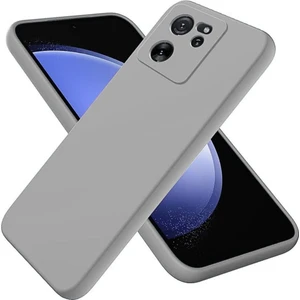 Xiaomi 13T Uyumlu Silikon Kılıf - Kamera Korumalı Esnek Pastel Renk Kapak - Gri