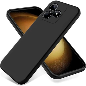 Realme C53 Uyumlu Silikon Kılıf - Kamera Korumalı Esnek Pastel Renk Kapak - Siyah