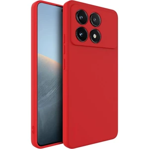 Poco X6 Pro Uyumlu Silikon Kılıf - Kamera Korumalı Esnek Pastel Renk Kapak - Kırmızı