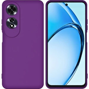 Oppo A60 Uyumlu Silikon Kılıf - Kamera Korumalı Esnek Pastel Renk Kapak - Mor