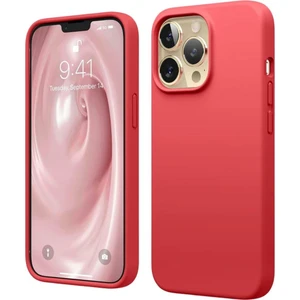 Apple iPhone 13 Pro Uyumlu Silikon Kılıf - Pastel Renk Tonu Esnek Tam Koruma Kapak - Kırmızı