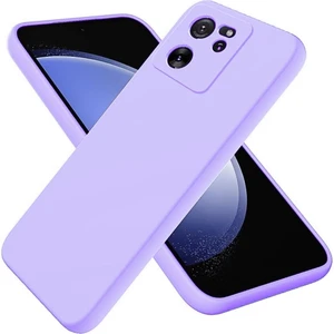 Xiaomi 13T Uyumlu Silikon Kılıf - Kamera Korumalı Esnek Pastel Renk Kapak - Lila