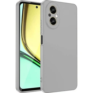 Realme C67 Uyumlu Silikon Kılıf - Kamera Korumalı Esnek Pastel Renk Kapak - Gri