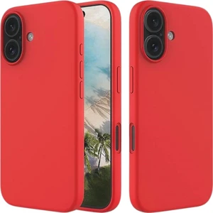 Apple iPhone 16 Uyumlu Silikon Kılıf - Pastel Renk Tonu Esnek Tam Koruma Kapak - Kırmızı
