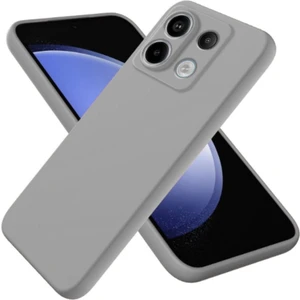 Poco X6 Uyumlu Silikon Kılıf - Kamera Korumalı Esnek Pastel Renk Kapak - Gri