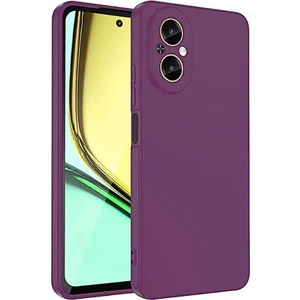 Realme 12 Lite Uyumlu Silikon Kılıf - Kamera Korumalı Esnek Pastel Renk Kapak - Mor