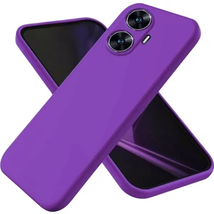 Realme C55 Uyumlu Silikon Kılıf - Kamera Korumalı Esnek Pastel Renk Kapak - Mor