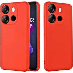 Tecno Spark Go 2023 Uyumlu Silikon Kılıf - Kamera Korumalı Esnek Pastel Renk Kapak - Kırmızı