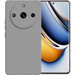 Realme 11 Pro Plus Uyumlu Silikon Kılıf - Kamera Korumalı Esnek Pastel Renk Kapak - Gri