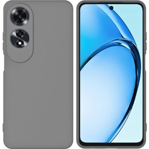Oppo A60 Uyumlu Silikon Kılıf - Kamera Korumalı Esnek Pastel Renk Kapak - Gri