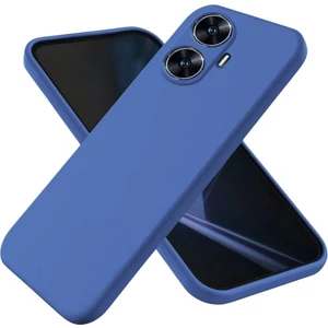 Realme C55 Uyumlu Silikon Kılıf - Kamera Korumalı Esnek Pastel Renk Kapak - Lacivert