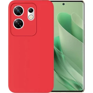 Infinix Zero 30 4G Uyumlu Silikon Kılıf - Kamera Korumalı Esnek Pastel Renk Kapak - Kırmızı